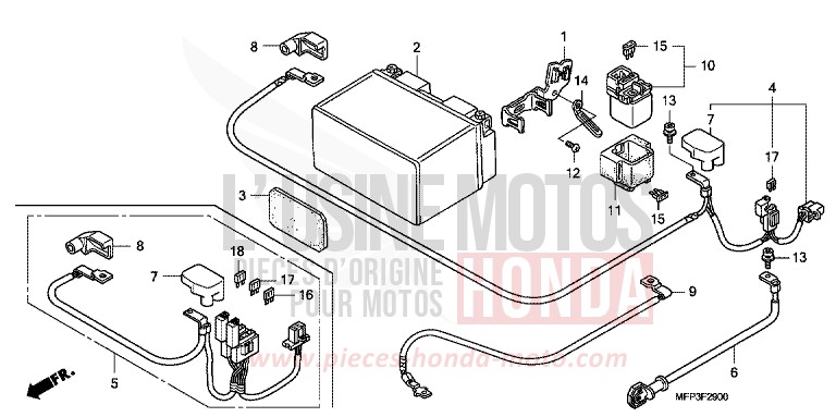 BATTERIE for CB1300 Super Bold'or PEARL SUNBEAM WHITE (NHA66KF) from 2009